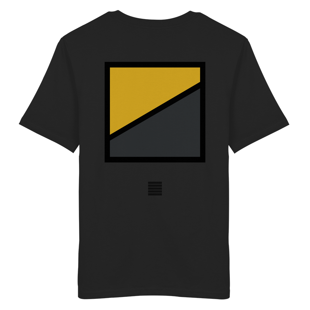 Black organic cotton t-shirt with ONCE road sunshine graphic
