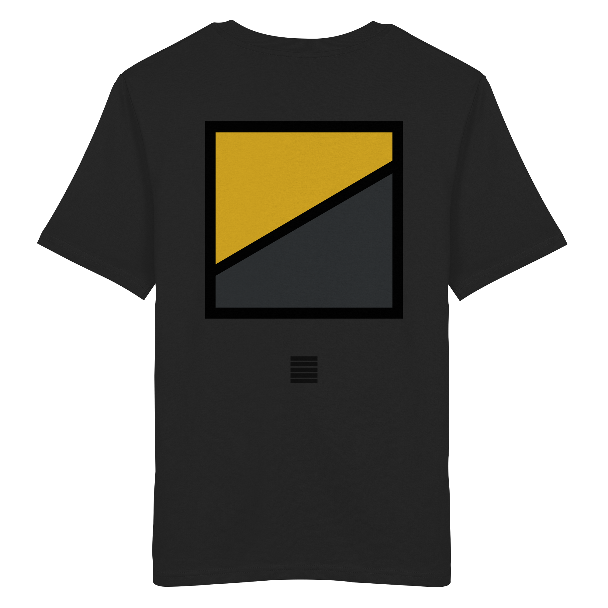 Black organic cotton t-shirt with ONCE road sunshine graphic