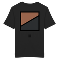 Black organic cotton t-shirt with ONCE road copper trail graphic