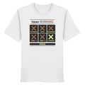 Weißes T-Shirt mit grafischem Running-Kalender und dem Schriftzug „TODAY: RUNNING“ auf der Vorderseite.